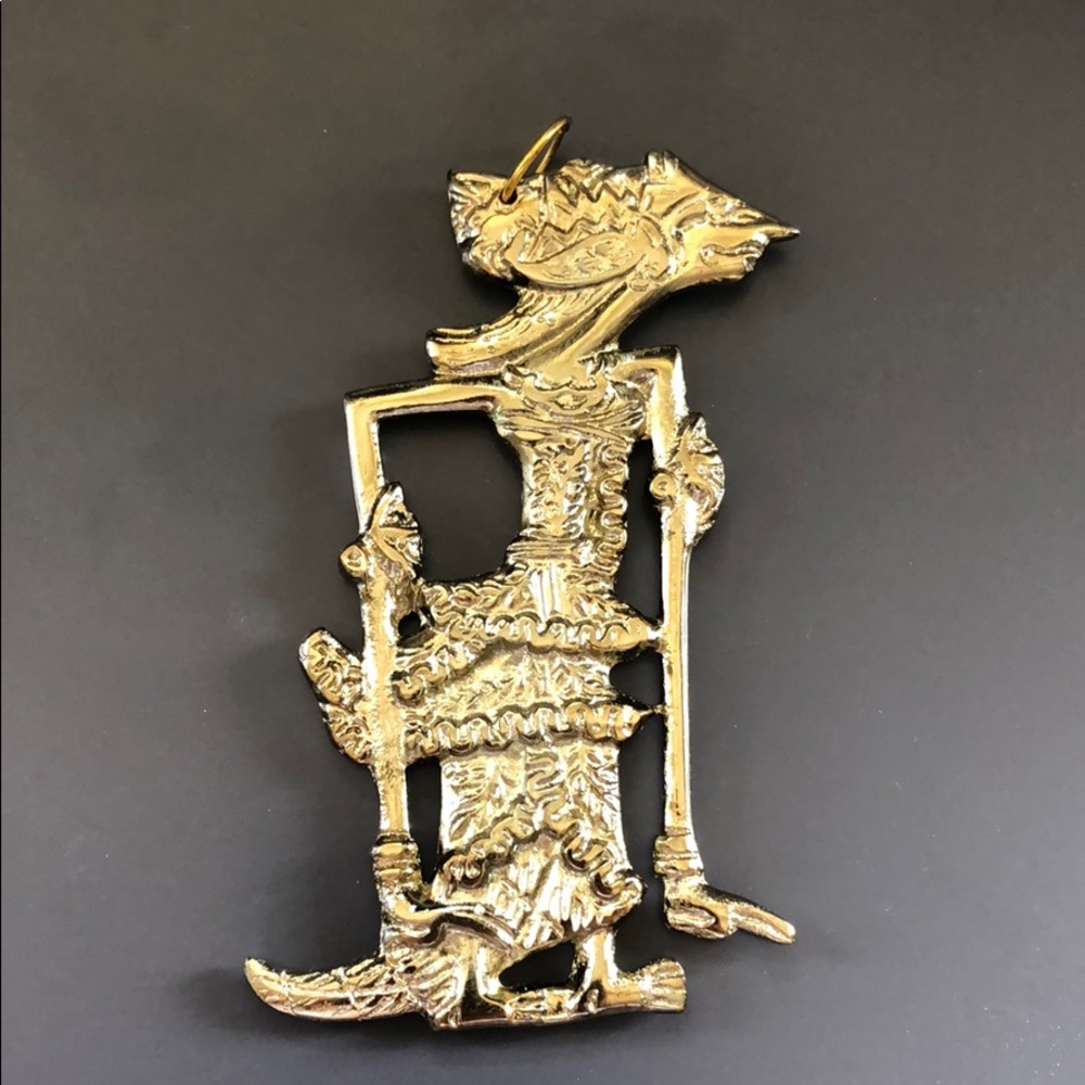 Javanese shadow puppet pendant necklace